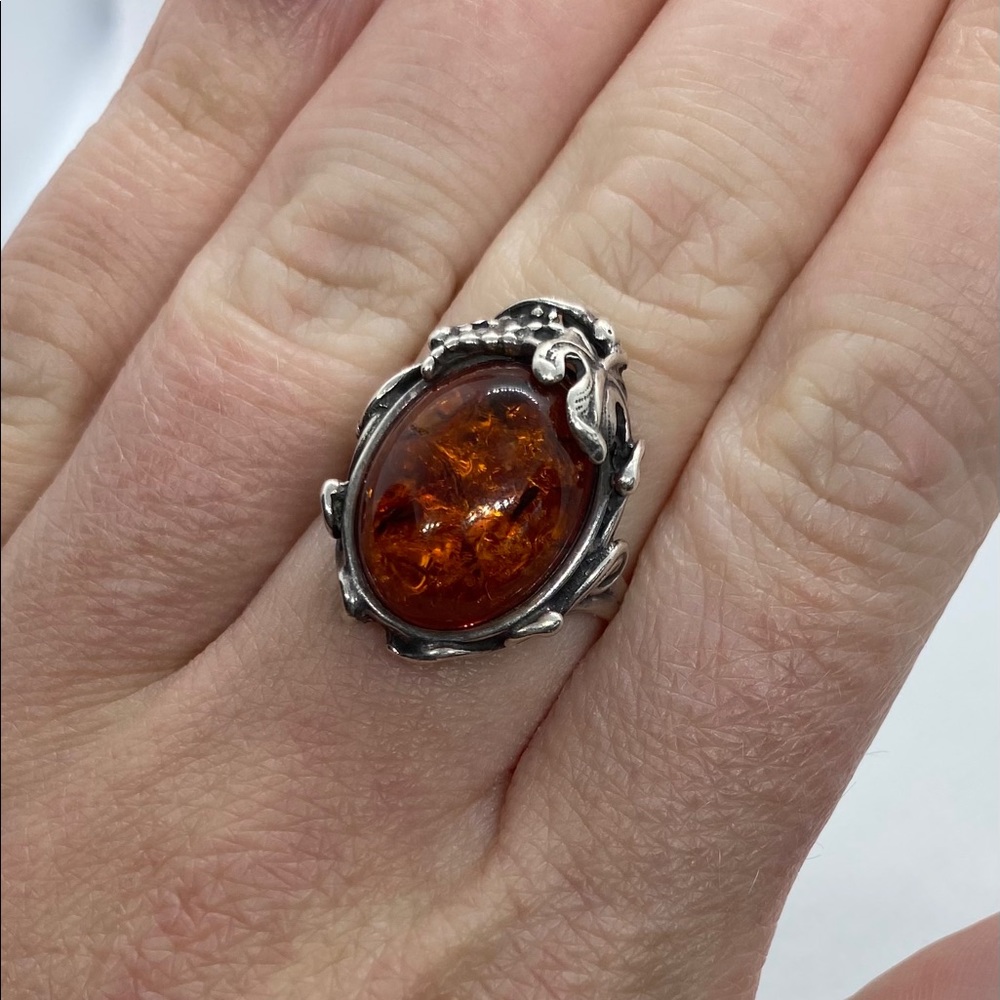 925 Amber Ring - image 7